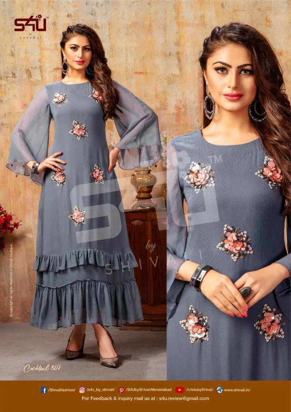 S4u-Coctail-3 Party Wear Kurtis Collection